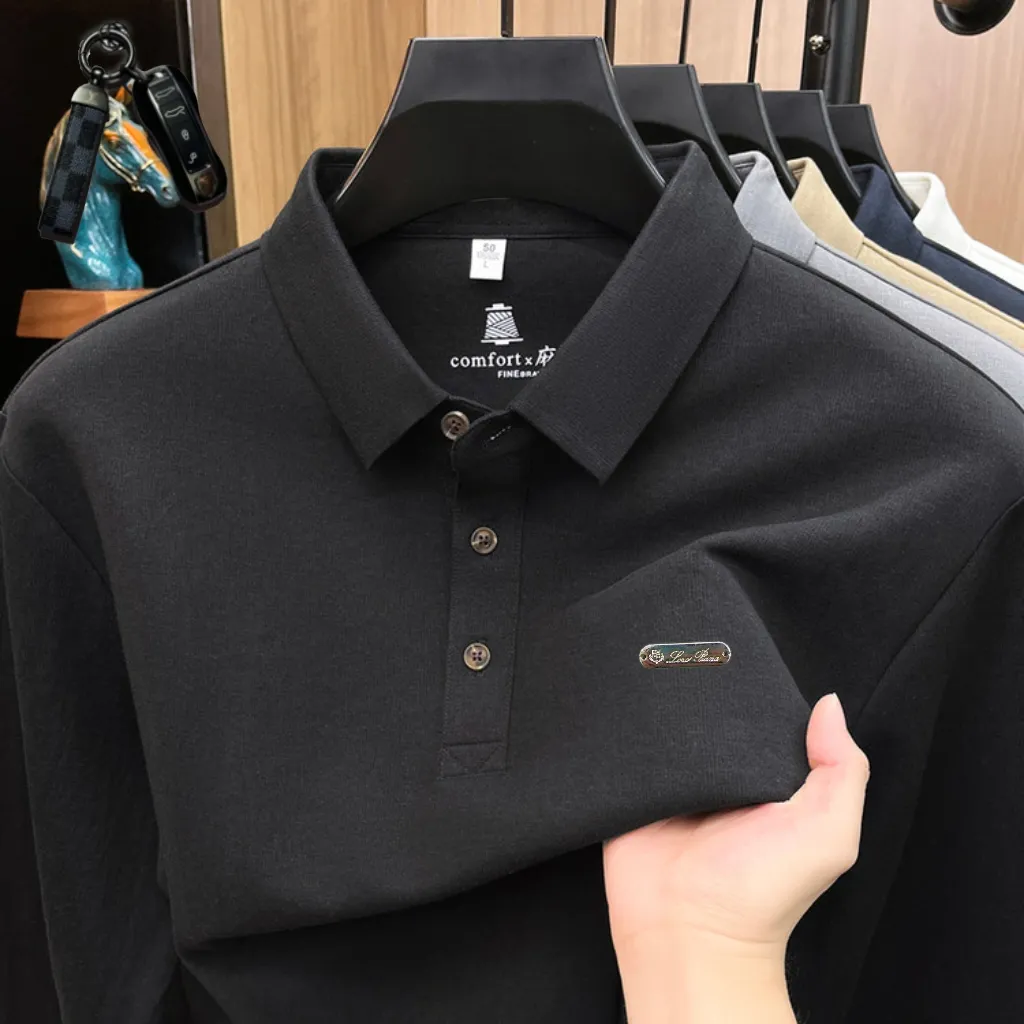 [LP] Long sleeves🎁Free BMW keychain🔑26 Autumn and Winter New Arrival high quality men's lapel POLO long sleeves, made of high quality mercerized cotton fabric, fashionable and elegant, warm and comfortable, delicate and textured to the touch, all details are made with advanced hardware craftsmanship LOGO on the chest, excellent reflection of three-dimensionality, in line with the brand's consistent design style ️Fashionable taste T-shirt with excellent upper body effect ️It can be worn casually or for business, and it can be worn alone without any problem! Sizes: M-4XL (maximum weight can be worn), please state your height and weight when placing an order.